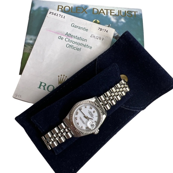 ROLEX DATEJUST 26MM 79174 WHITE ROMAN DIAL 18K WG/SS - Picture 6 of 8